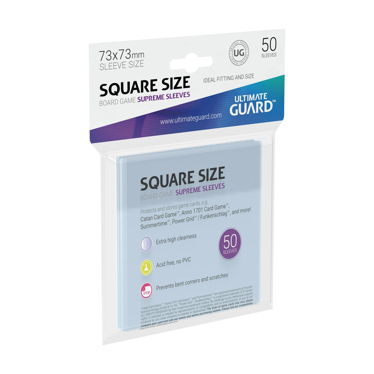 Zdjęcie produktu Ultimate Guard Koszulki Supreme do kwadratowych kart do gier planszowych (50)