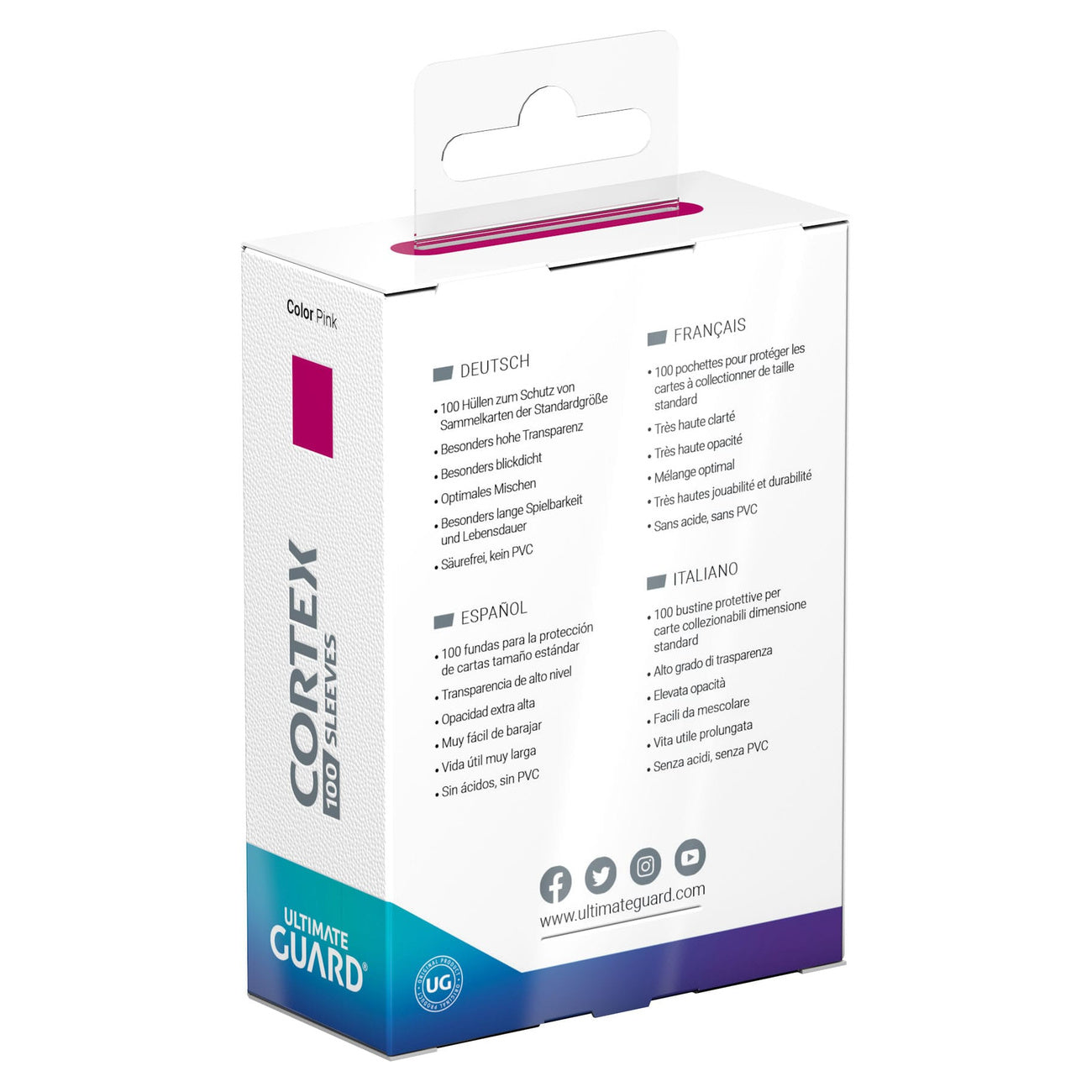 Zdjęcie produktu Ultimate Guard Cortex Koszulki Standard Size (100) - Różowe