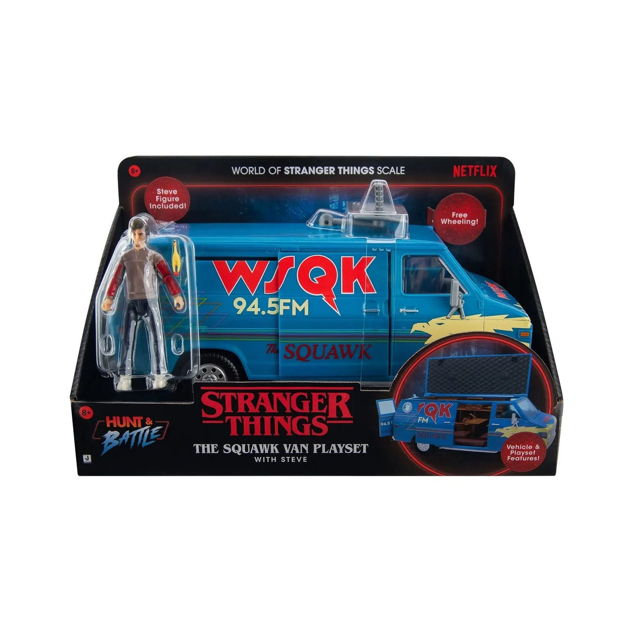 Zdjęcie produktu Stranger Things World Of Figure & Vehicle The Squawk Van Zestaw z figurką Steve’a
