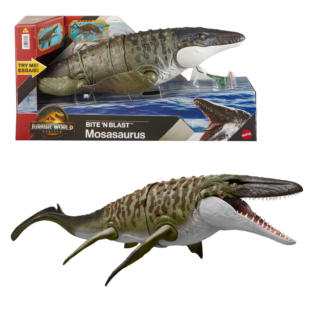 Zdjęcie produktu Jurassic World: Rebirth Figurka akcji Mosasaurus Bite 'n Blast 65 cm