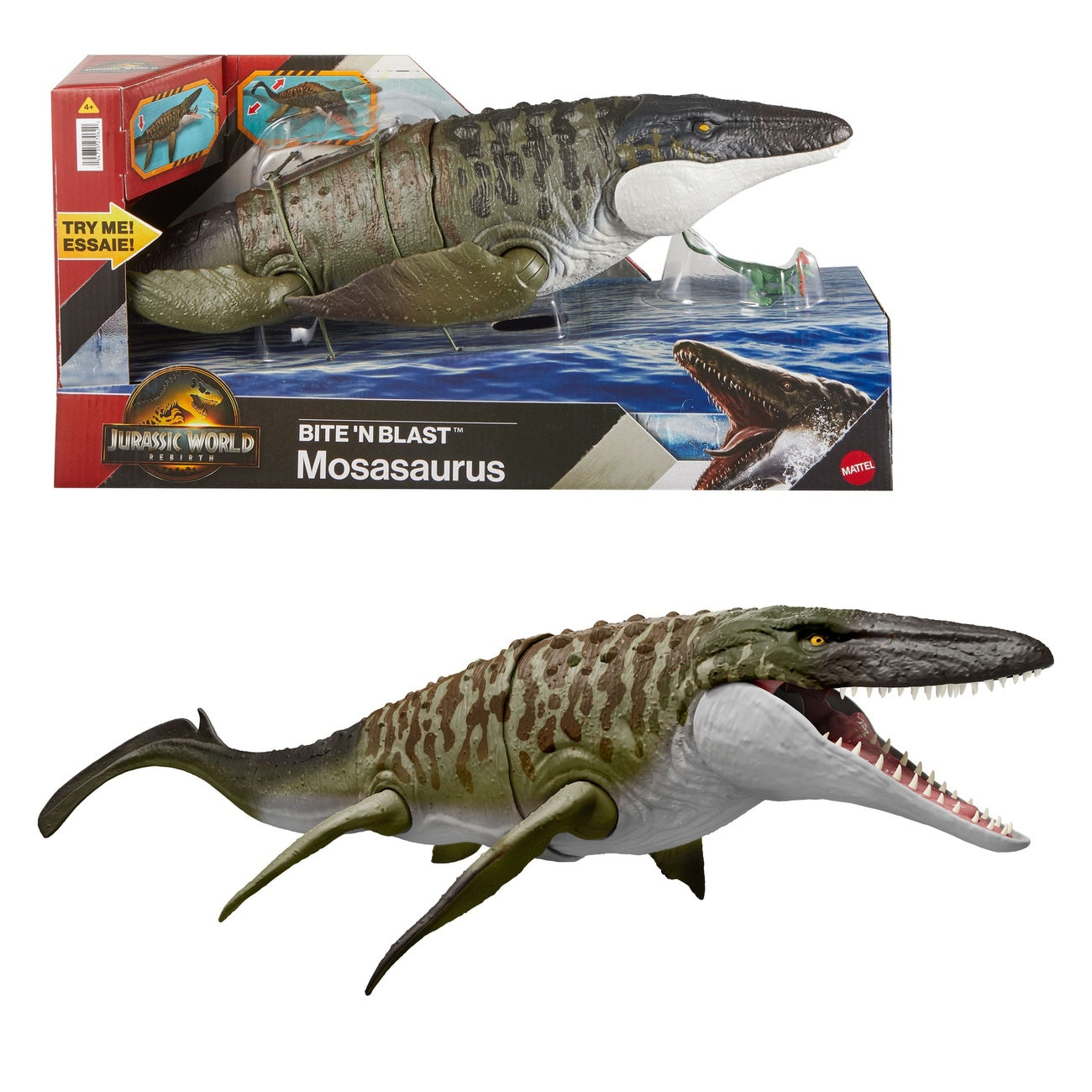 Zdjęcie produktu Jurassic World: Rebirth Figurka akcji Mosasaurus Bite 'n Blast 65 cm