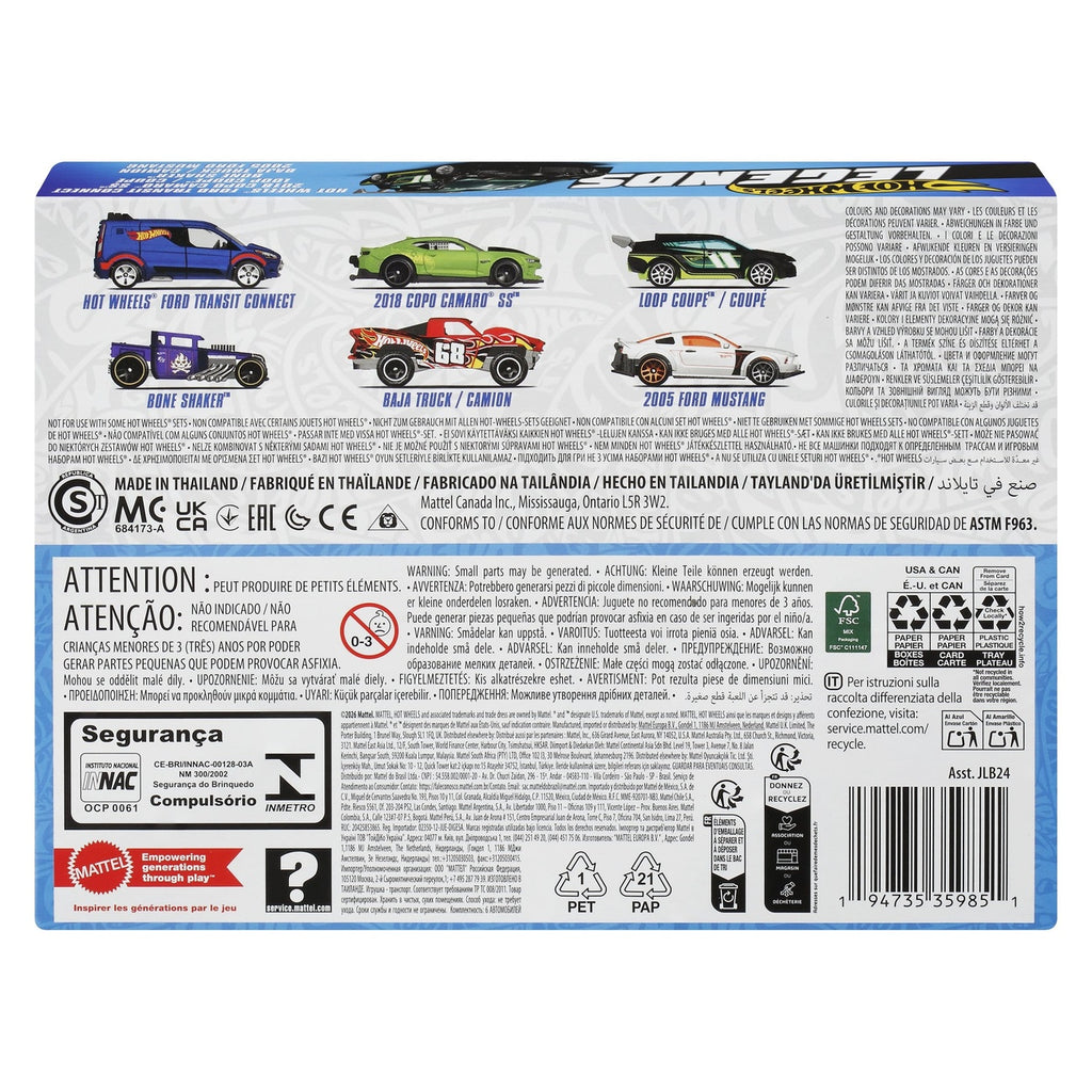Zdjęcie produktu Hot Wheels Silver Series pojazdy odlewane 6‑pak 1/64 Legends