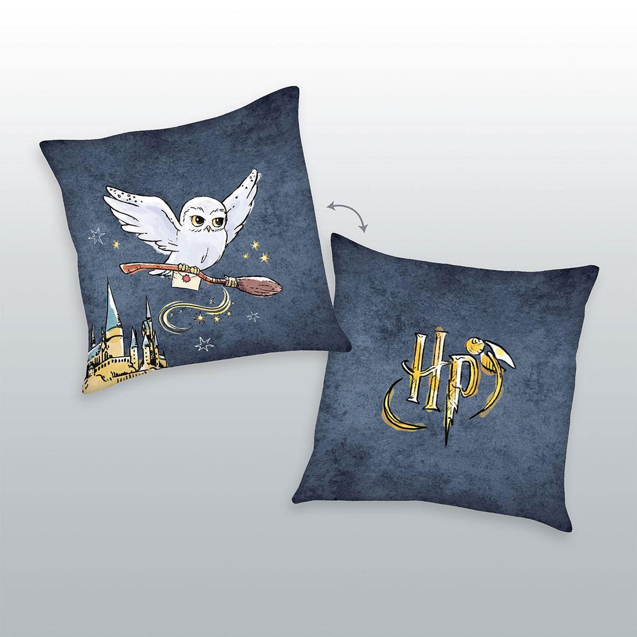 Zdjęcie produktu Harry Potter Poduszka Logo i Hedwiga 40 x 40 cm