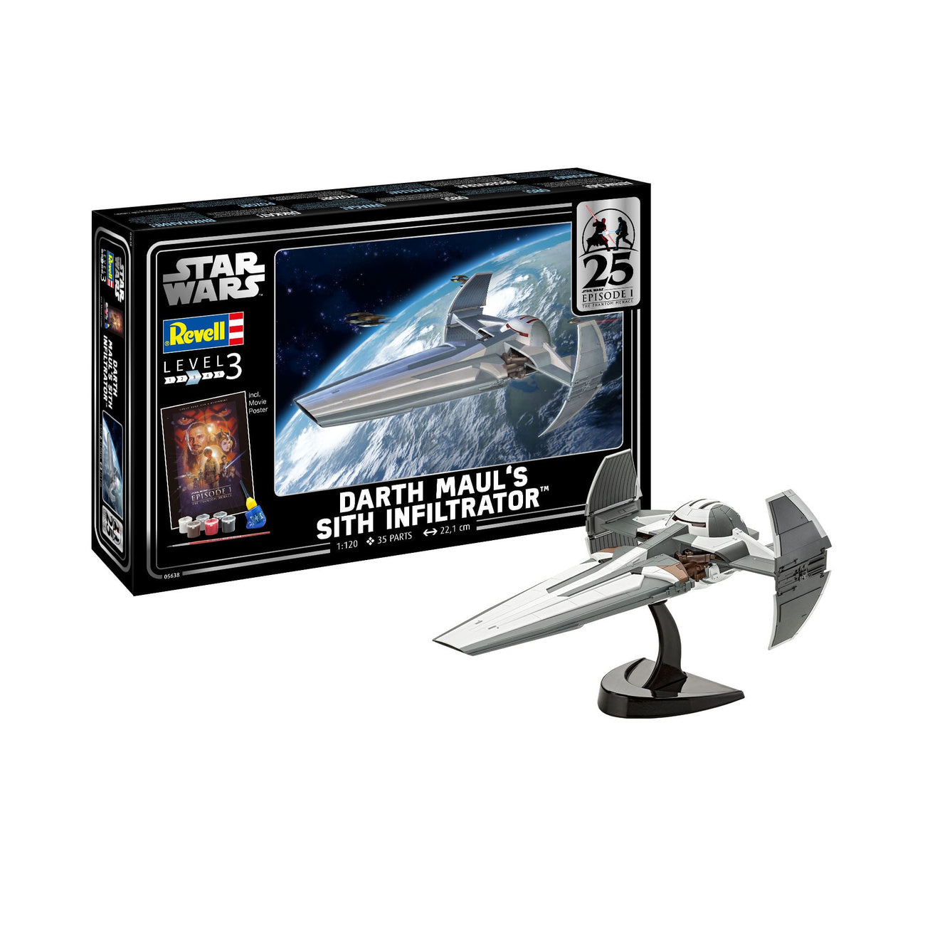 Zdjęcie produktu Star Wars Część I zestaw prezentowy modelu 1/120 Sith Infiltrator Dartha Maula 22 cm