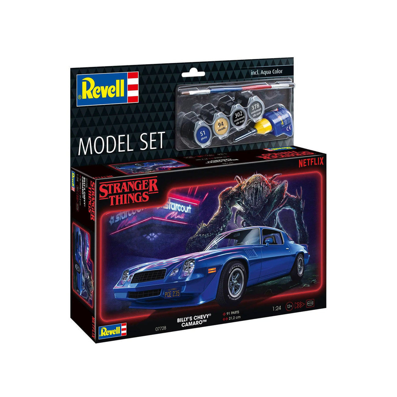 Zdjęcie produktu Stranger Things Zestaw modelarski 1/25 Chevy Camaro Z/28 (Aqua Color) 19 cm