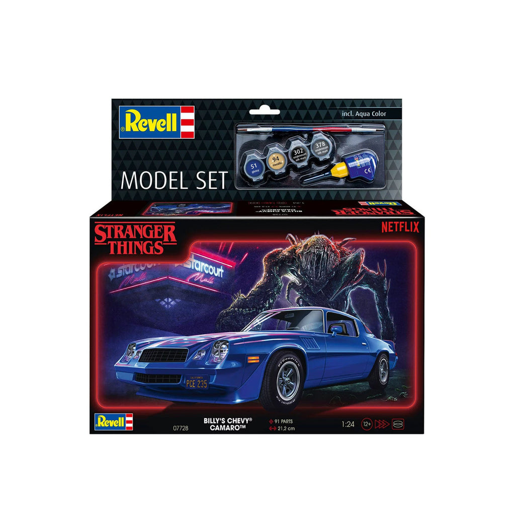Zdjęcie produktu Stranger Things Zestaw modelarski 1/25 Chevy Camaro Z/28 (Aqua Color) 19 cm