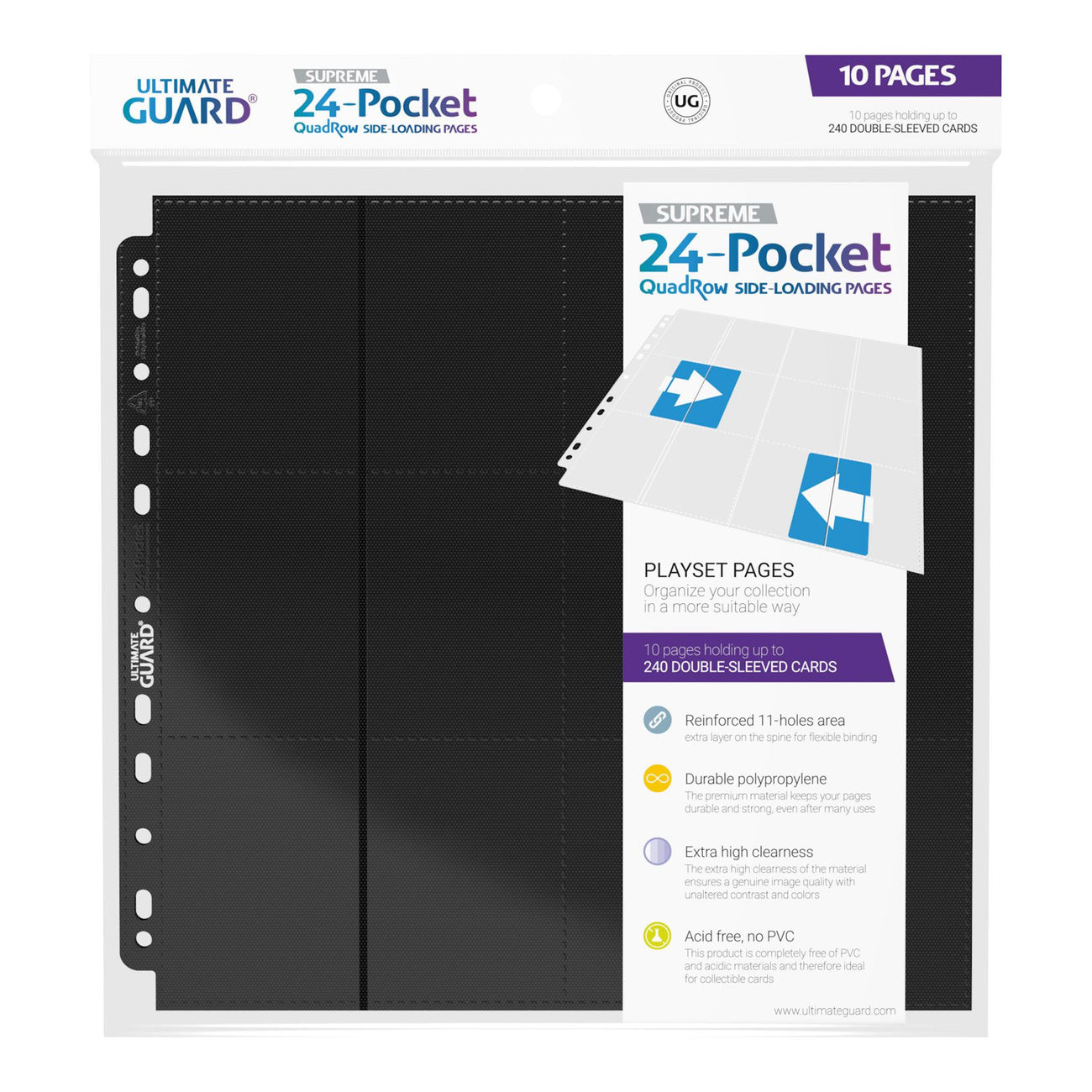 Zdjęcie produktu Ultimate Guard Strony QuadRow 24 Kieszenie Side-Loading (10) - Czarne