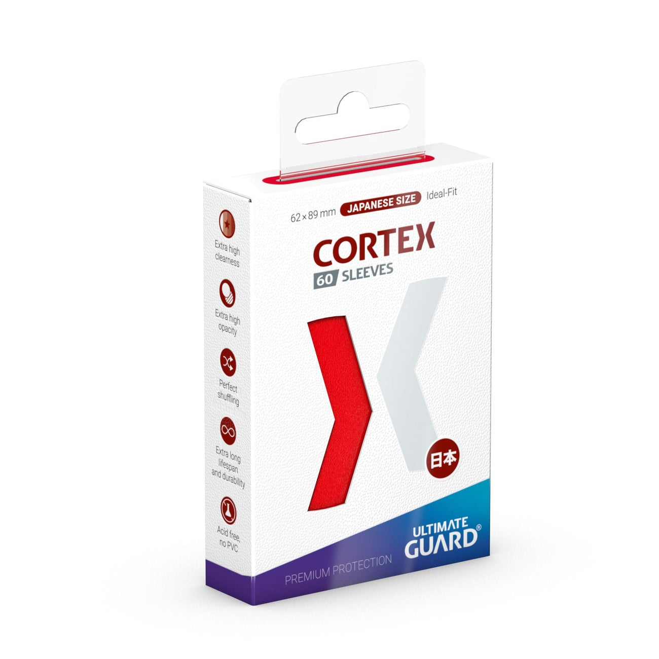 Zdjęcie produktu Ultimate Guard Cortex Sleeves Rozmiar Japoński (60) - Czerwone