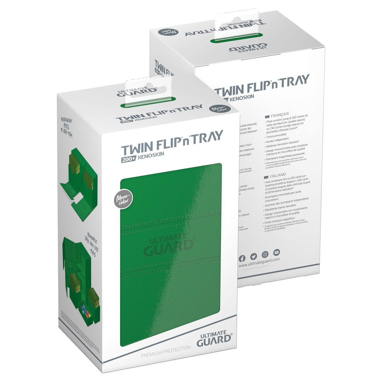 Zdjęcie produktu Ultimate Guard Twin Flip'n'Tray 200+ Xenoskin - Zielony