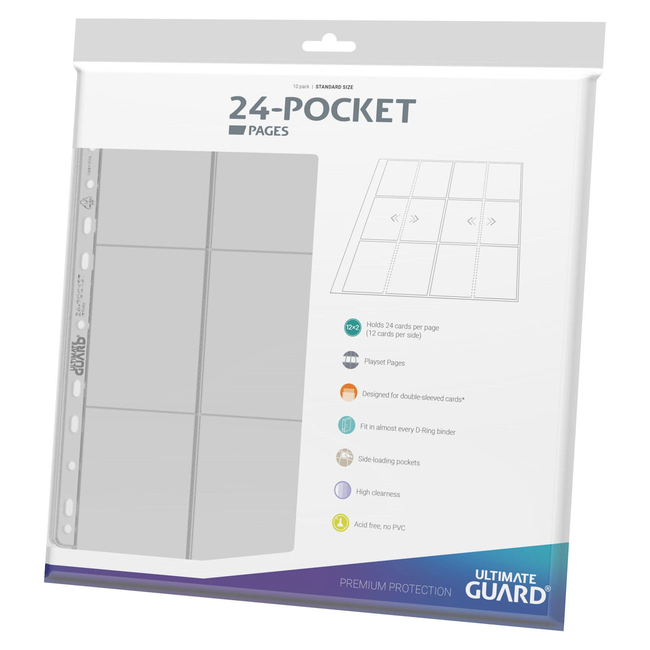 Zdjęcie produktu Ultimate Guard 24-Pocket QuadRow Pages Side-Loading (10) – Przezroczyste
