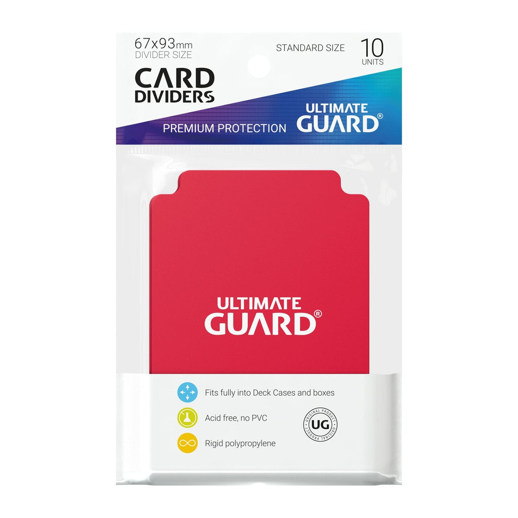 Zdjęcie produktu Ultimate Guard Przekładki na karty rozmiar standardowy (10) - Czerwone