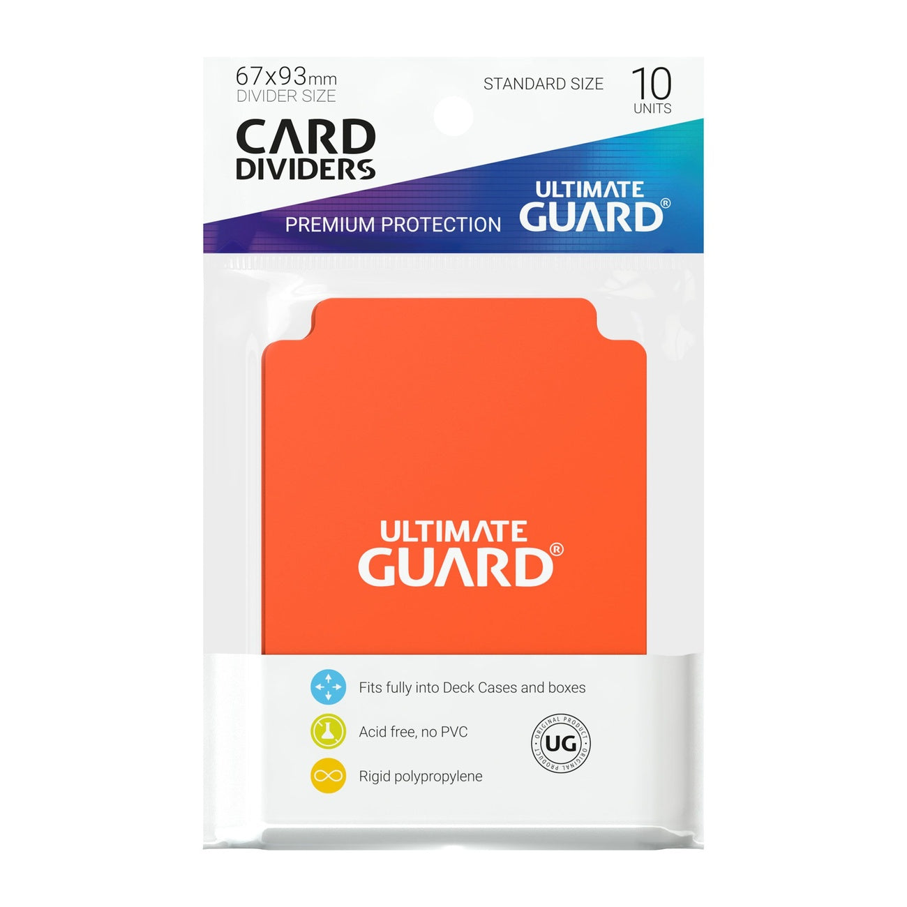 Zdjęcie produktu Ultimate Guard Przekładki do kart w standardowym rozmiarze (10) – Pomarańczowe
