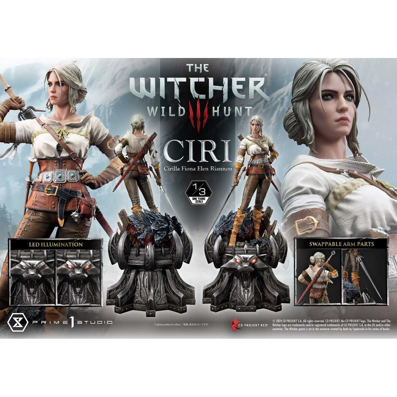 Zdjęcie produktu The Witcher 3: Dziki Gon Museum Masterline Figura 1/3 Dziki Gon Ciri Fiona Elen Riannon 81 cm