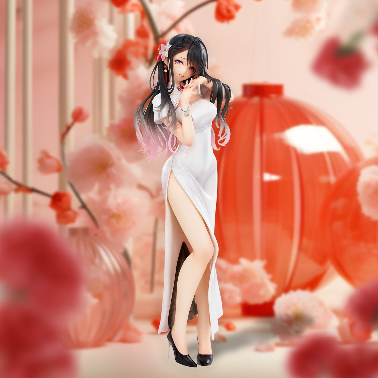 Zdjęcie produktu Oryginalna ilustracja – figura PVC Mai Okuma illustration Healing-Type White Chinese Dress Lady 26 cm