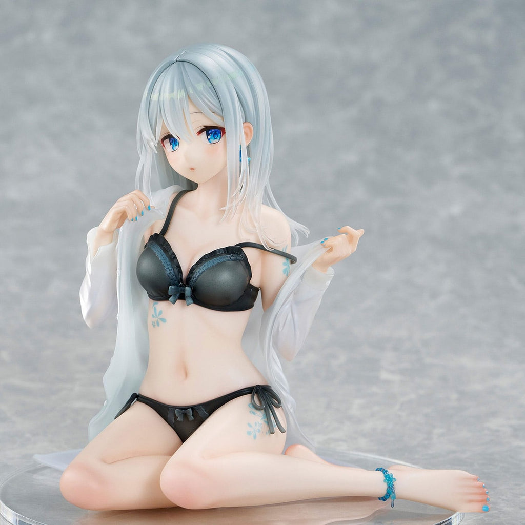 Zdjęcie produktu Oryginalna postać Figurka PVC 1/7 Silver-Haired Girl Sky Blue Morning Special Outfit Ver. na podstawie ilustracji Fuumi 16 cm