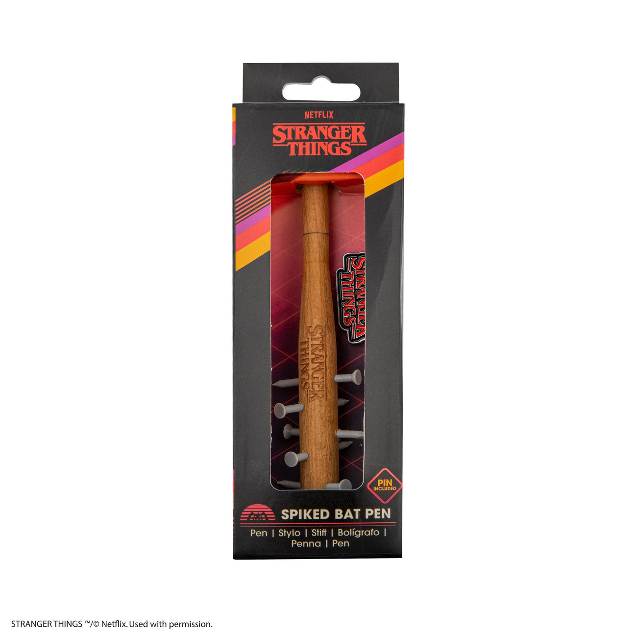 Zdjęcie produktu Stranger Things Długopis z kolczastą pałką & Przypinka Stranger Things
