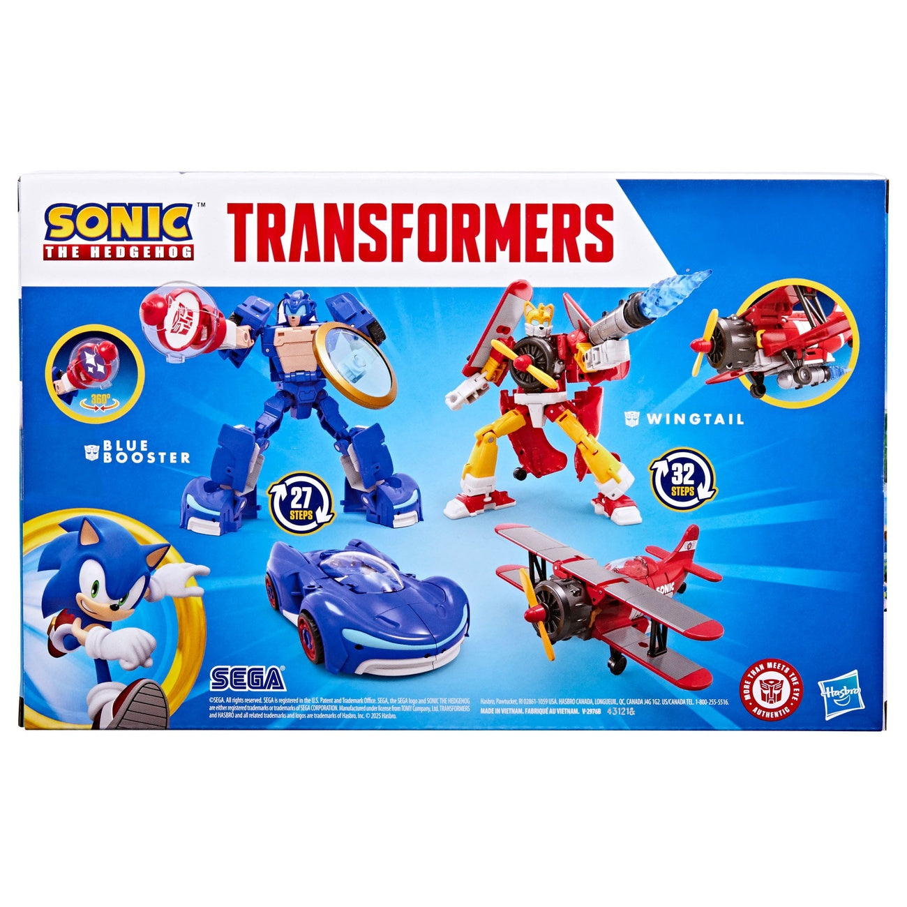 Zdjęcie produktu Sonic the Hedgehog x Transformers Zestaw 2 figurek akcji Wingtail & Blue Booster 13 cm