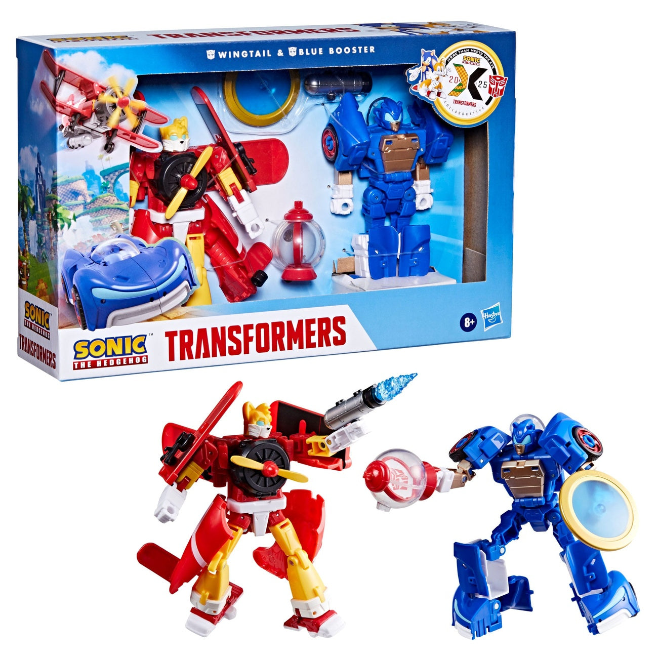Zdjęcie produktu Sonic the Hedgehog x Transformers Zestaw 2 figurek akcji Wingtail & Blue Booster 13 cm