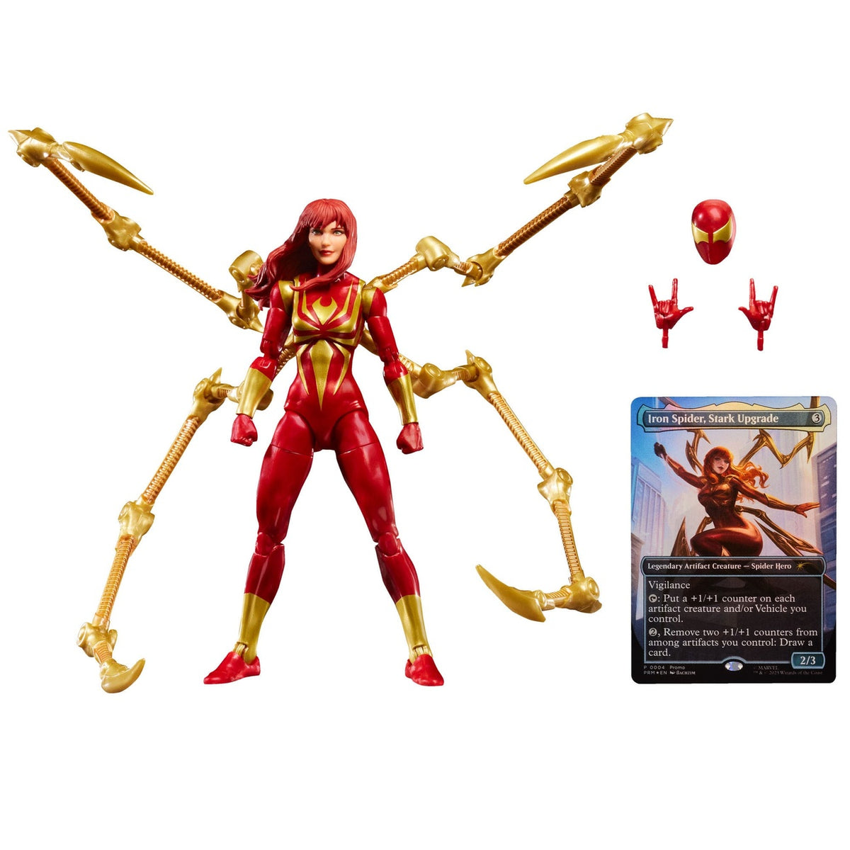 Zdjęcie produktu Marvel Legends Magic: The Gathering figurka akcji Mary Jane Watson (Iron Spider) (z ekskluzywną kartą foil) 15 cm