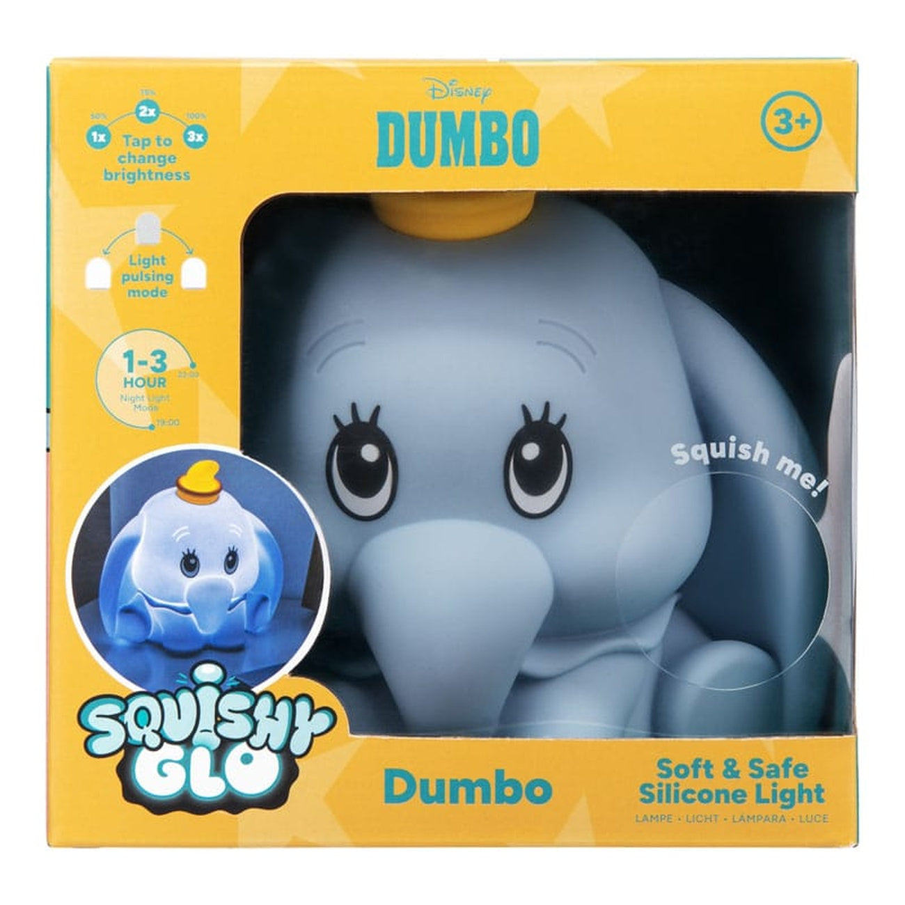 Zdjęcie produktu Disney Squishy Glo silikonowa lampka Dumbo