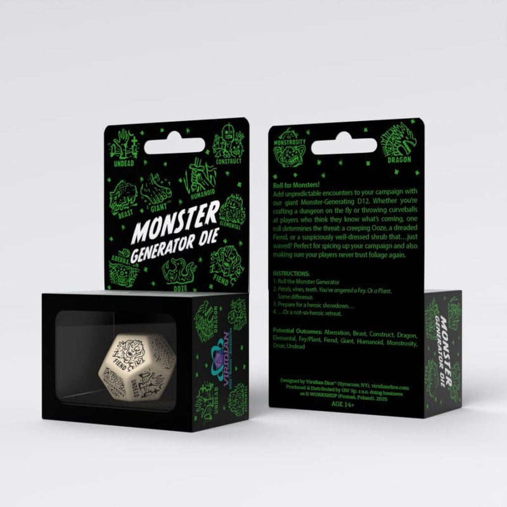 Product image Viridian Dice Jumbo Die Monster Generator D12 Beige