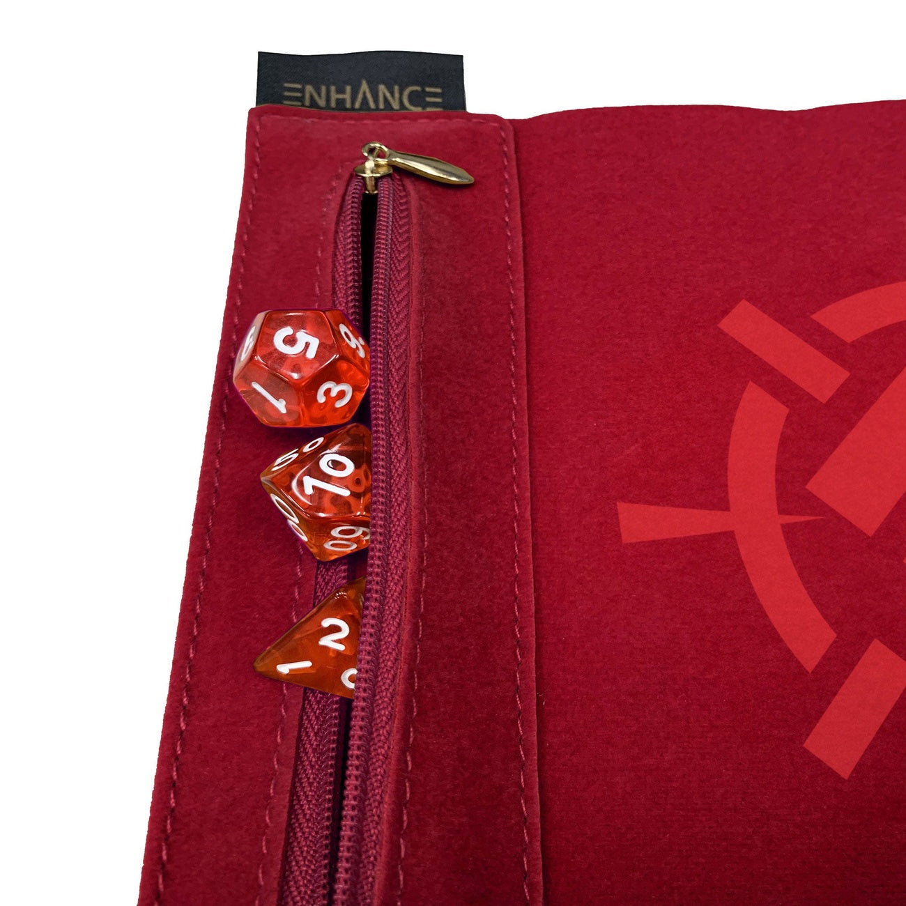 Zdjęcie produktu Enhance Tabletop Roll on a Scroll woreczek na kości z kośćmi czerwony