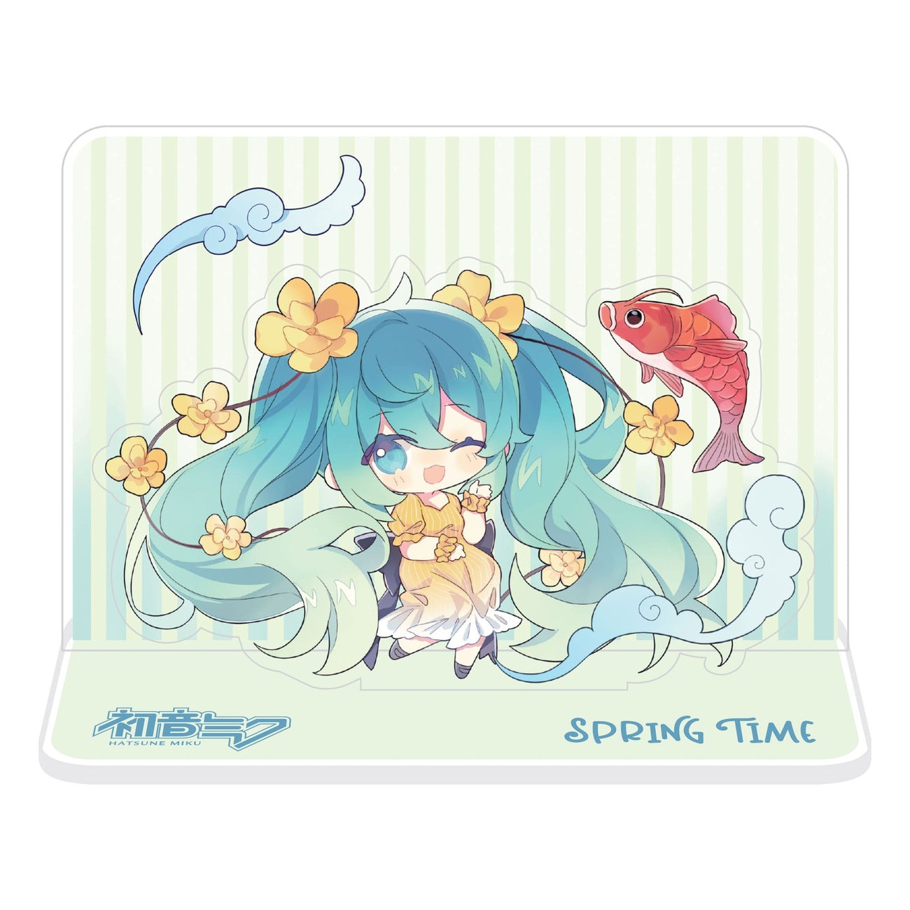 Zdjęcie produktu Akrylowy stojak figurka Hatsune Miku Hatsune Miku Spring Time Chibi Miku with Koi 11 cm