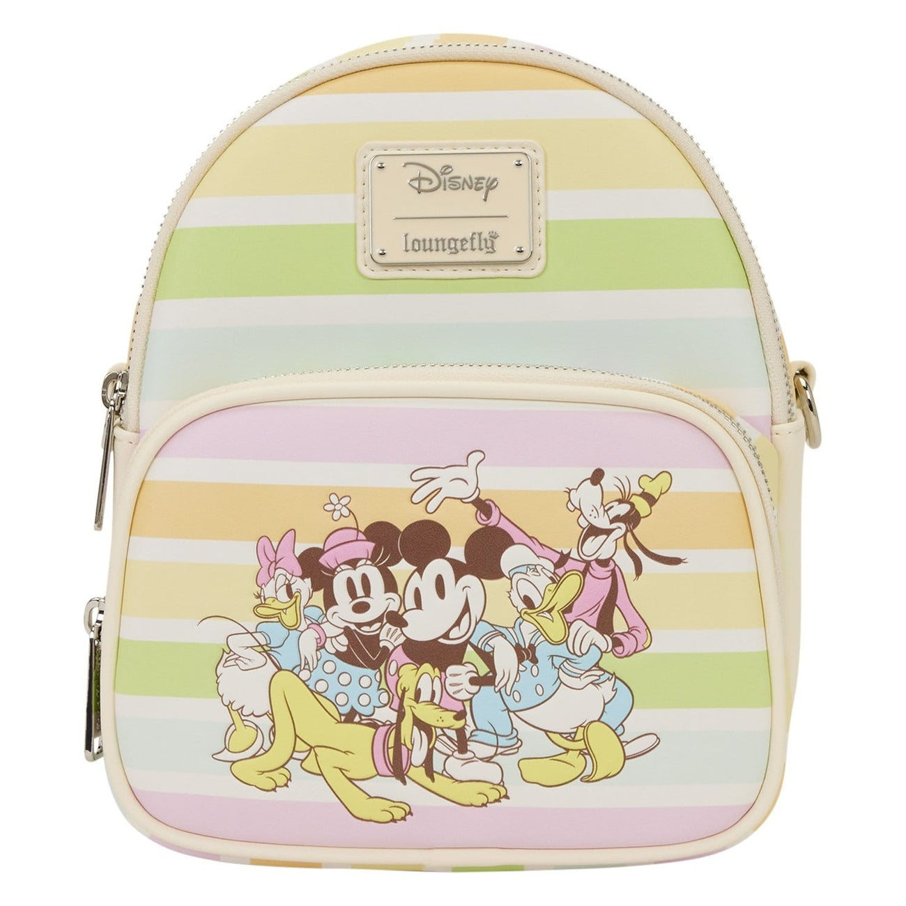Zdjęcie produktu Disney by Loungefly torebka na ramię Mickey and Friends Rainbow Stripes