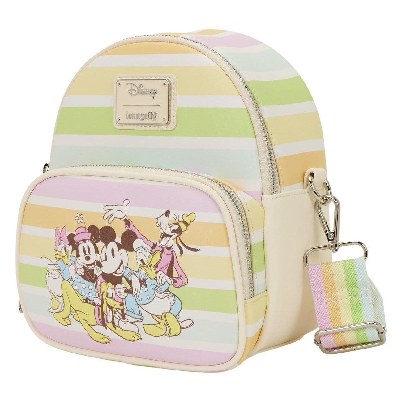 Zdjęcie produktu Disney by Loungefly torebka na ramię Mickey and Friends Rainbow Stripes