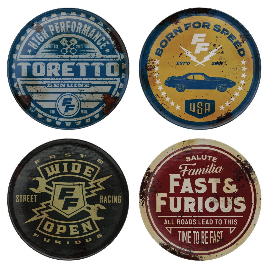 Zdjęcie produktu Fast & Furious Zestaw 4 podkładek pod kubek w stylu vintage