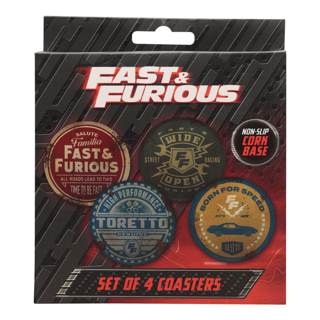 Zdjęcie produktu Fast & Furious Zestaw 4 podkładek pod kubek w stylu vintage