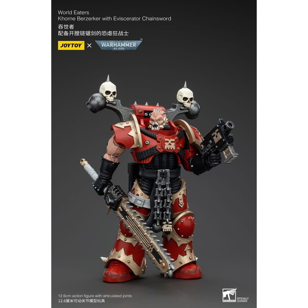 Zdjęcie produktu Figurka akcji Warhammer 40k 1/18 World Eaters Khorne Berzerker with Eviscerator Chainsword 13 cm