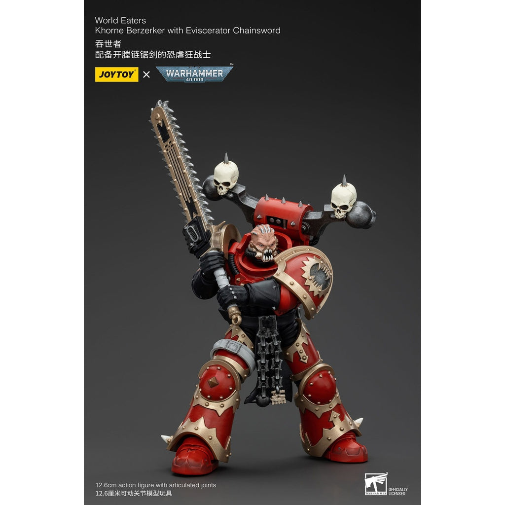 Zdjęcie produktu Figurka akcji Warhammer 40k 1/18 World Eaters Khorne Berzerker with Eviscerator Chainsword 13 cm