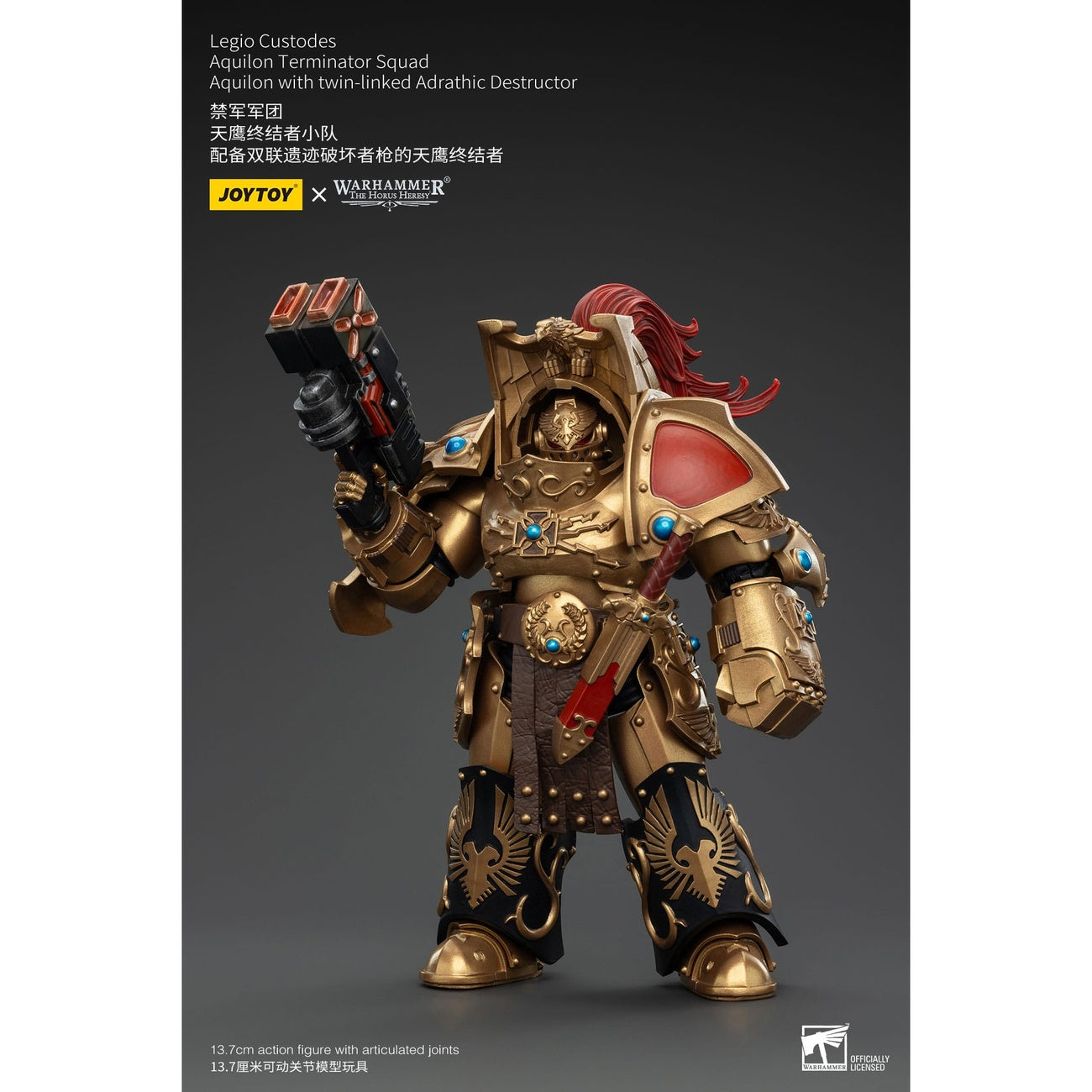 Zdjęcie produktu Warhammer The Horus Heresy Figurka akcji 1/18 Legio Custodes Aquilon Terminator Squad Aquilon z twin-linked Adrathic Destructorem