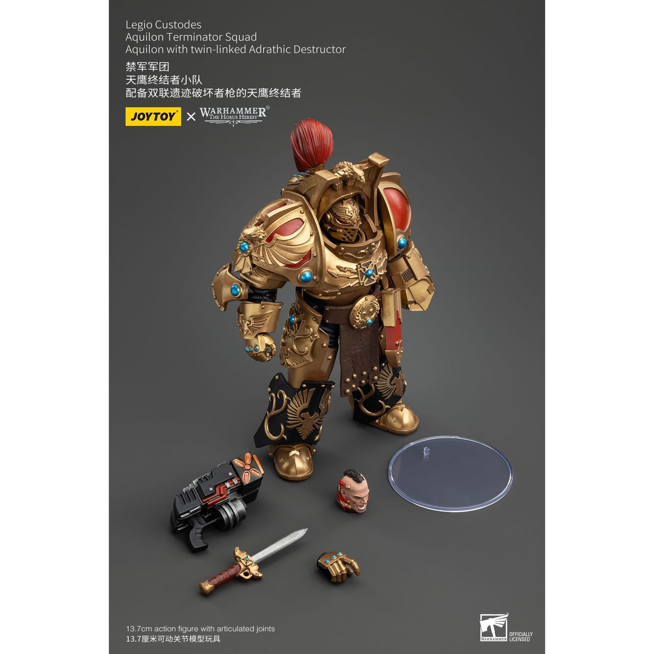 Zdjęcie produktu Warhammer The Horus Heresy Figurka akcji 1/18 Legio Custodes Aquilon Terminator Squad Aquilon z twin-linked Adrathic Destructorem