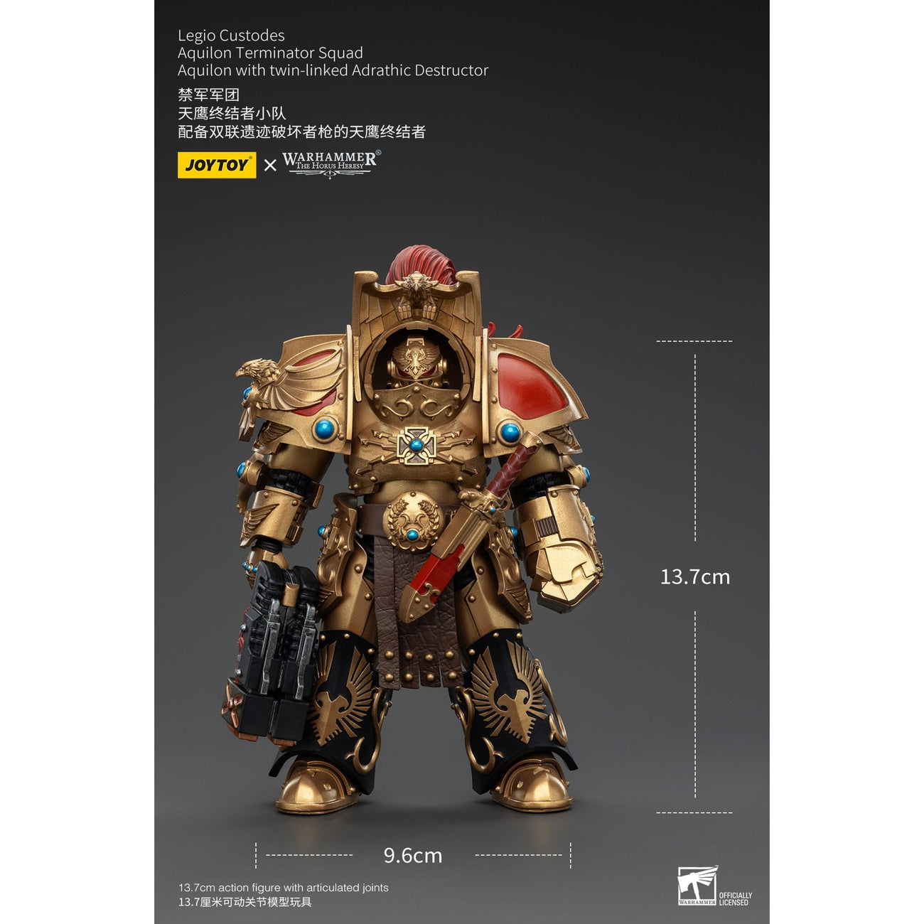 Zdjęcie produktu Warhammer The Horus Heresy Figurka akcji 1/18 Legio Custodes Aquilon Terminator Squad Aquilon z twin-linked Adrathic Destructorem