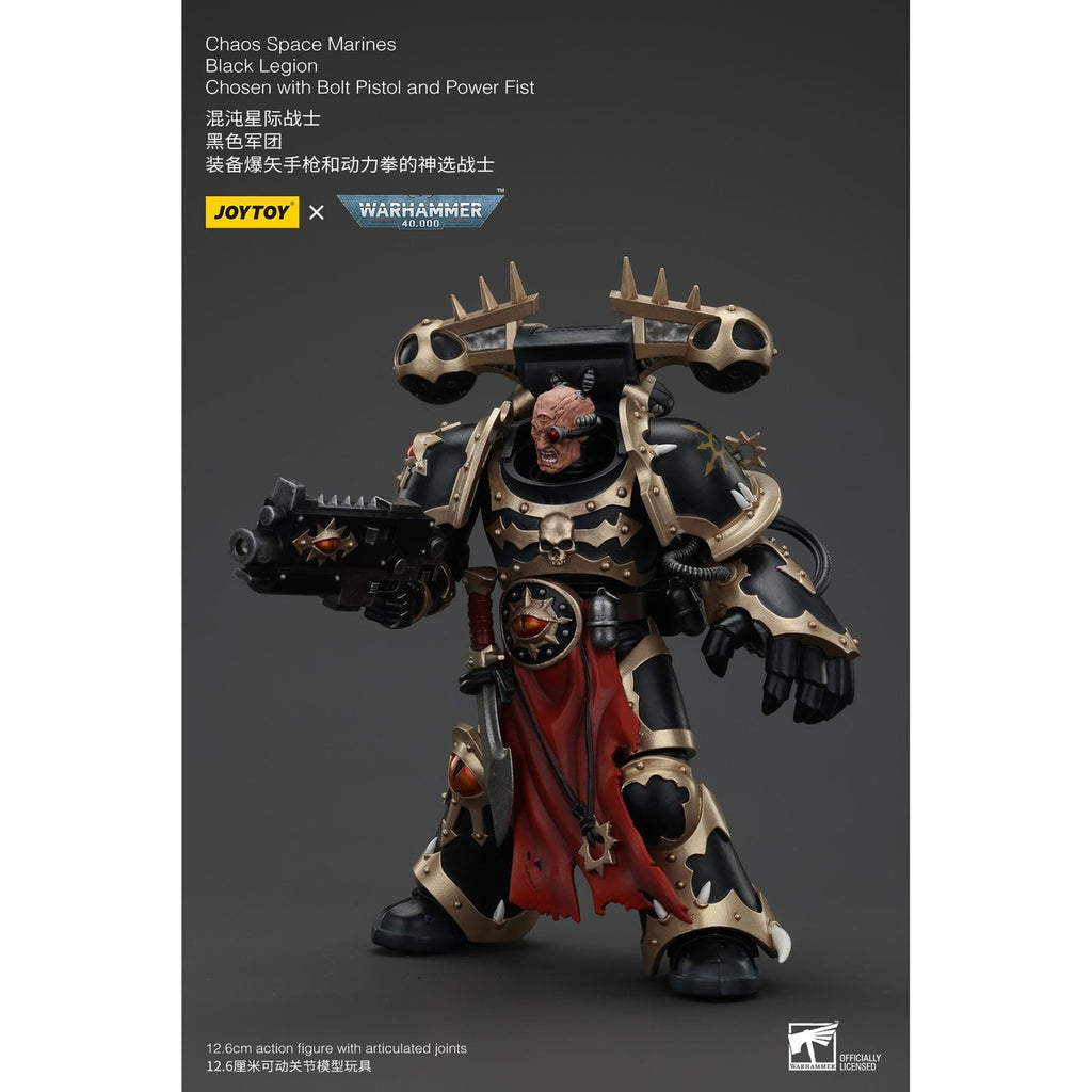 Zdjęcie produktu Figurka akcji Warhammer 40K Chaos Space Marines Black Legion Chosen z Bolt Pistol and Power Fist 20 cm