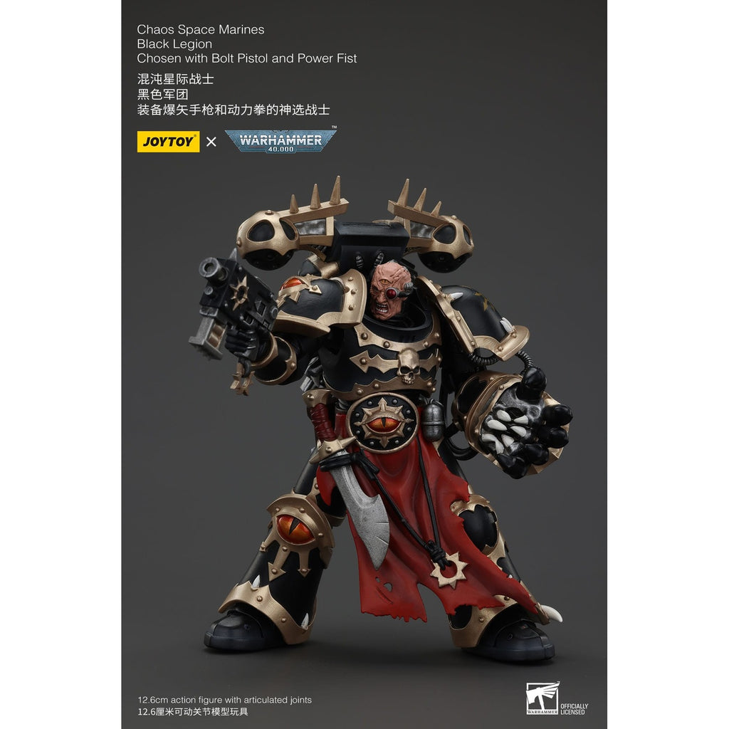 Zdjęcie produktu Figurka akcji Warhammer 40K Chaos Space Marines Black Legion Chosen z Bolt Pistol and Power Fist 20 cm