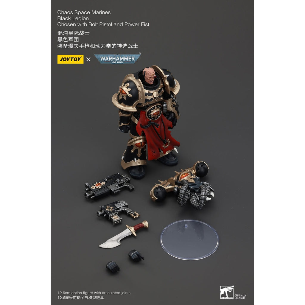 Zdjęcie produktu Figurka akcji Warhammer 40K Chaos Space Marines Black Legion Chosen z Bolt Pistol and Power Fist 20 cm