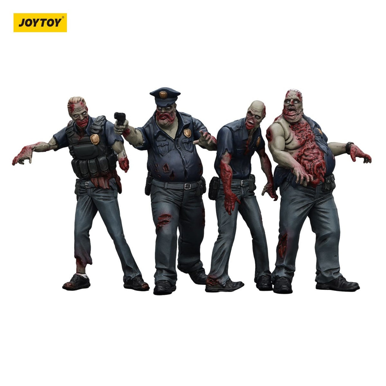 Zdjęcie produktu Zombie Dark Source figurki akcji Zestaw 4-pack Police (Male) 8 cm