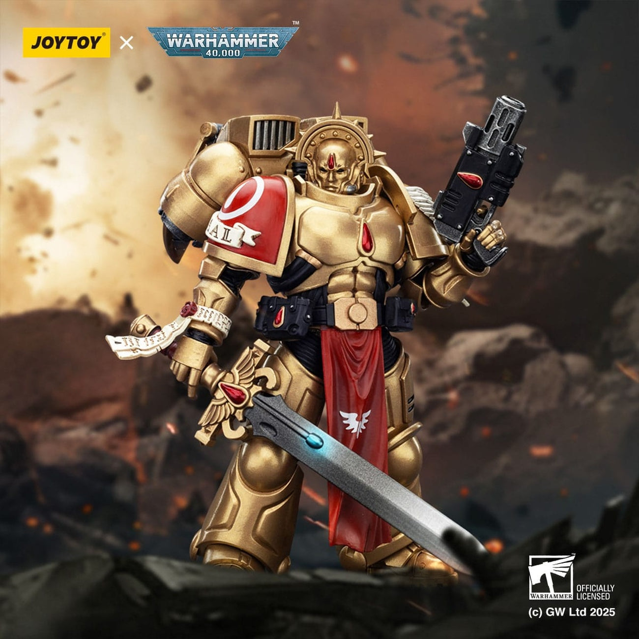 Zdjęcie produktu Warhammer 40,000: Combat Patrol Blood Angels Figurka akcji Sanguinary Guard 1 z Inferno Pistol i Encarmine Blade 20 cm