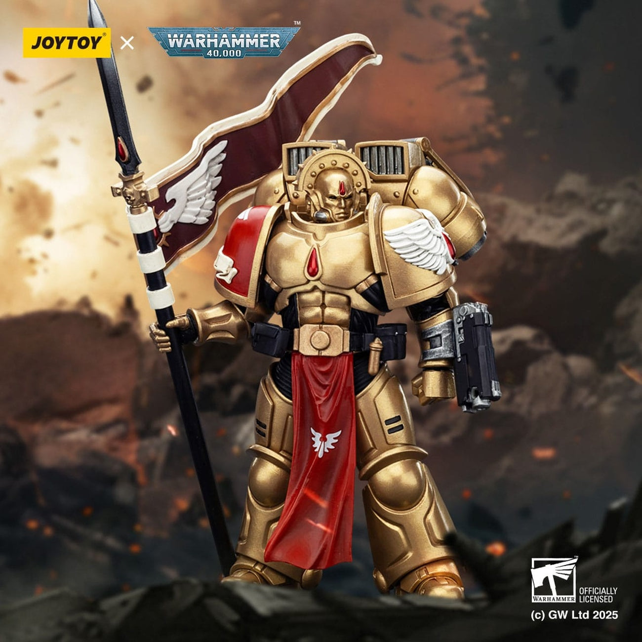Zdjęcie produktu Warhammer 40,000: Combat Patrol Blood Angels Figurka akcji Sanguinary Guard 3 z Angelus Boltgun i Encarmine Spear 20 cm