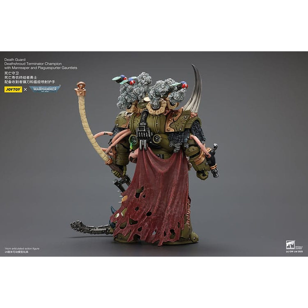 Zdjęcie produktu Figurka akcji Warhammer 40K 1/18 Death Guard Deathshroud Terminator Champion z Manreaper i Plaguespurter Gauntlets 14 cm