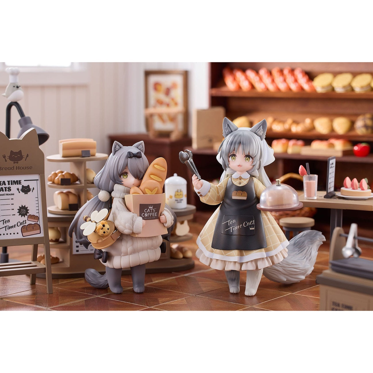 Zdjęcie produktu Decorated Life Collection Figura PVC Tea Time Cats - Cat Town Bakery Staff & Customer Set 12 cm