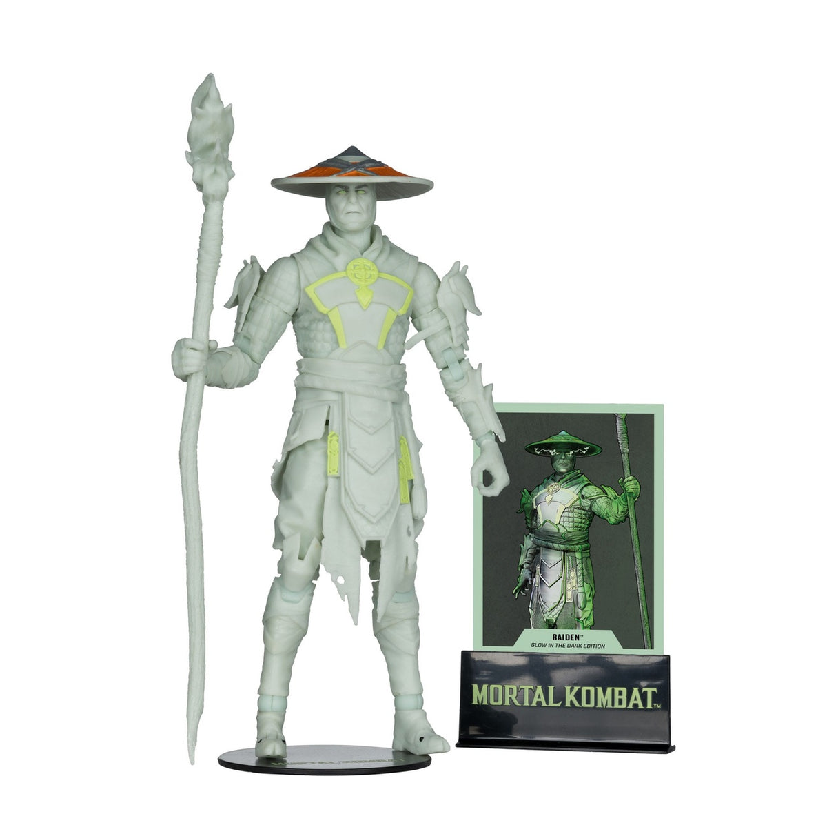 Zdjęcie produktu Figurka akcji Mortal Kombat Glow in the Dark Edition Raiden (Gold Label) 18 cm