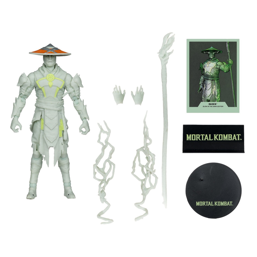 Zdjęcie produktu Figurka akcji Mortal Kombat Glow in the Dark Edition Raiden (Gold Label) 18 cm