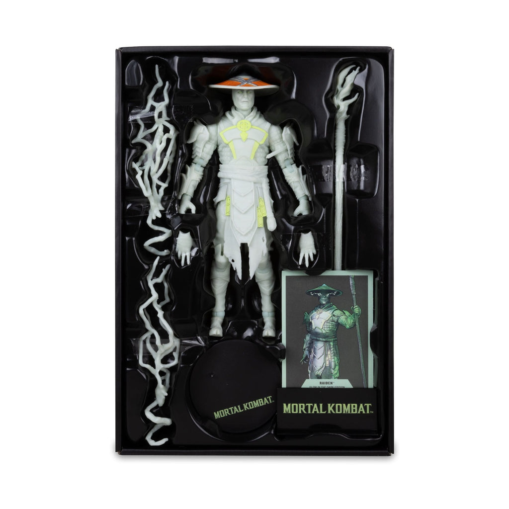Zdjęcie produktu Figurka akcji Mortal Kombat Glow in the Dark Edition Raiden (Gold Label) 18 cm