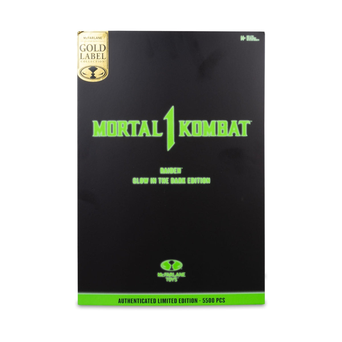 Zdjęcie produktu Figurka akcji Mortal Kombat Glow in the Dark Edition Raiden (Gold Label) 18 cm