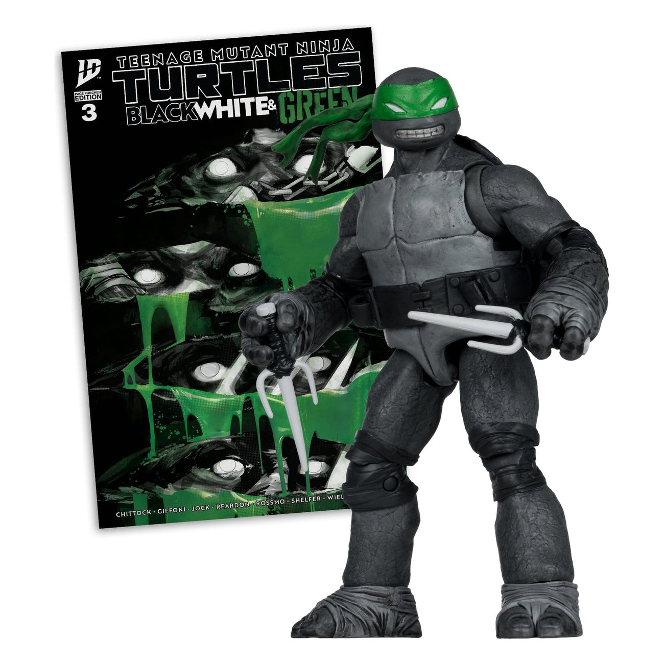 Zdjęcie produktu Teenage Mutant Ninja Turtles Page Punchers figurka akcji Raphael (Black White & Green) (Red Platinum Edition) 13 cm