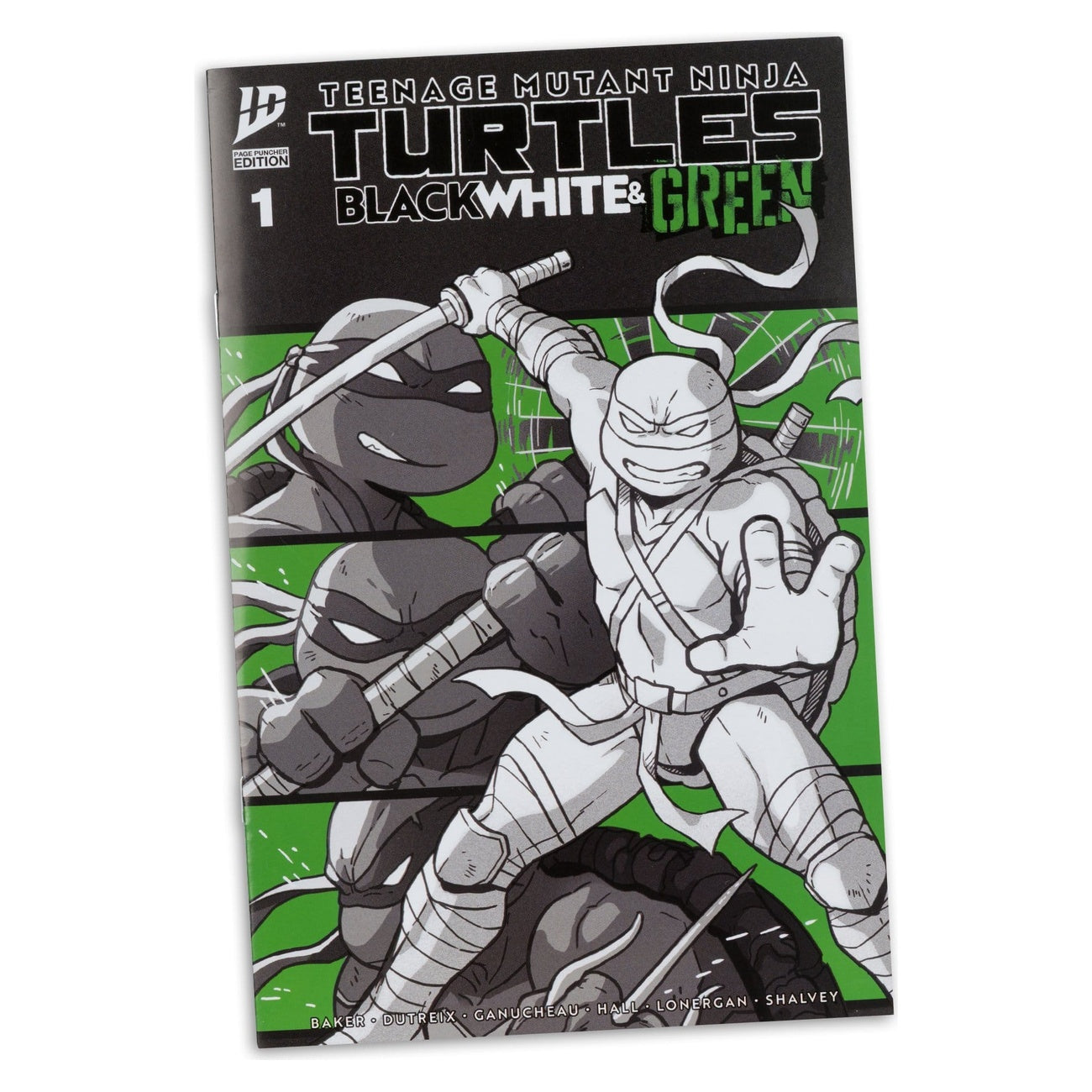 Zdjęcie produktu Teenage Mutant Ninja Turtles Page Punchers figurka akcji Leonardo (Black White & Green) (Red Platinum Edition) 13 cm